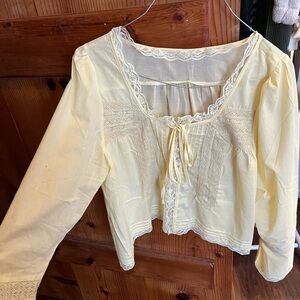 Yellow Lace Long sleeve Top